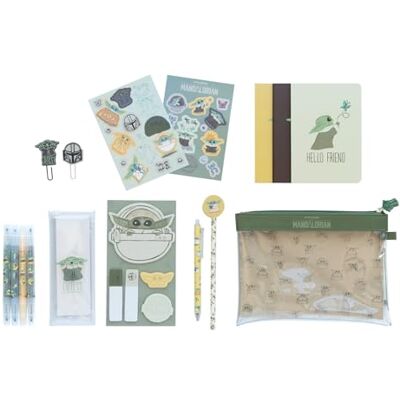 Grupo Erik Set de Papeterie Star Wars, Grogu Inclut : 1 Stylo Bille, 1 Crayon de Papier, 4 Surligneurs, 2 Trombones, 3 Carnets A6, des Stickers Papeterie Kawaii, Vert - Publicité Grupo Erik Set de Papeterie Star Wars, Grogu Inclut : 1 Stylo Bille, 1 Crayon de Papier, 4 Surligneurs, 2 Trombones, 3 Carnets A6, des Stickers Papeterie Kawaii, Vert - Publicité