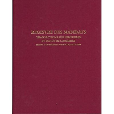 Elve Registre "Mandat Transaction Immobili-E" 200 pages - Publicité Elve Registre "Mandat Transaction Immobili-E" 200 pages - Publicité