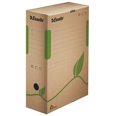 Esselte , Lot de 25 Boîte d'Archives Eco A4, 100 mm, Empilable, Brun - Publicité Esselte , Lot de 25 Boîte d'Archives Eco A4, 100 mm, Empilable, Brun - Publicité
