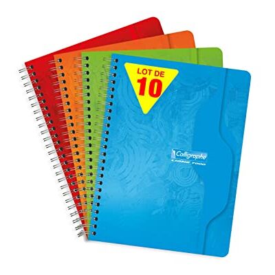 Calligraphe 203C Lot de 5 Cahiers Brochures Dos Toilé (une Marque de Clairefontaine) 17x22 cm 192 Pages Grands Carreaux Papier Blanc 70 g Couverture Carte Recyclée Vernie Couleurs Aléatoires - Publicité Calligraphe 203C Lot de 5 Cahiers Brochures Dos Toilé (une Marque de Clairefontaine) 17x22 cm 192 Pages Grands Carreaux Papier Blanc 70 g Couverture Carte Recyclée Vernie Couleurs Aléatoires - Publicité