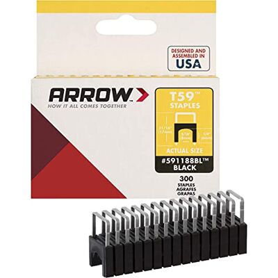 Arrow 160757 T59 Boîte de 300 Cavaliers 17 mm à pont isolant 8 x 6 mm pour câble ø 6 mm Noir - Publicité Arrow 160757 T59 Boîte de 300 Cavaliers 17 mm à pont isolant 8 x 6 mm pour câble ø 6 mm Noir - Publicité