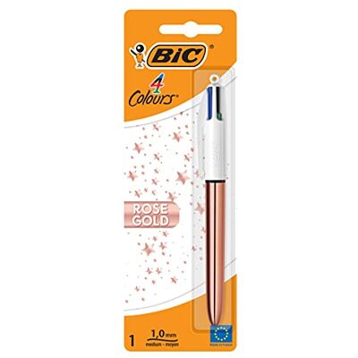 BIC Stylo à bille 4 couleurs 0,32 mm, or rose - Publicité BIC Stylo à bille 4 couleurs 0,32 mm, or rose - Publicité