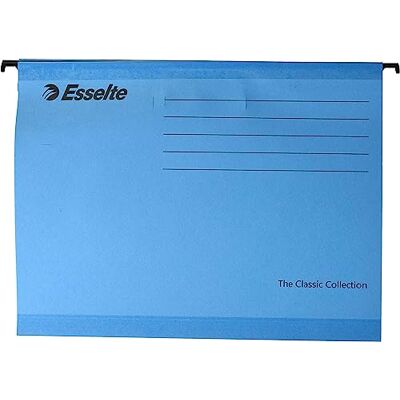 Esselte Cartella sospesa rinforzata, 90311, 25, Cartoncino rinforzato, Per formato A4, Blu, Portaetichette con etichette, cartoncino resistente 100% riciclato, 25 Pezzi - Publicité Esselte Cartella sospesa rinforzata, 90311, 25, Cartoncino rinforzato, Per formato A4, Blu, Portaetichette con etichette, cartoncino resistente 100% riciclato, 25 Pezzi - Publicité