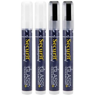 SECURIT Feutre-Craie Waterproof Blanc et Noir Lot de 2 Medium 2-6mm - Publicité SECURIT Feutre-Craie Waterproof Blanc et Noir Lot de 2 Medium 2-6mm - Publicité