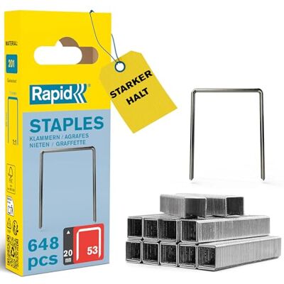 Rapid Agrafes fil fin n°53/ 20mm 540pcs Emballage FSC (40109508) - Publicité Rapid Agrafes fil fin n°53/ 20mm 540pcs Emballage FSC (40109508) - Publicité