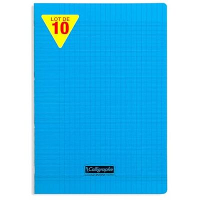Calligraphe 18132Cpack Un paquet de 10 Cahiers Agrafés Bleus (une Marque de Clairefontaine) A4 21x29,7 cm 96 Pages Grands Carreaux Papier Blanc 90 g Couverture Polypro Transparent - Publicité Calligraphe 18132Cpack Un paquet de 10 Cahiers Agrafés Bleus (une Marque de Clairefontaine) A4 21x29,7 cm 96 Pages Grands Carreaux Papier Blanc 90 g Couverture Polypro Transparent - Publicité