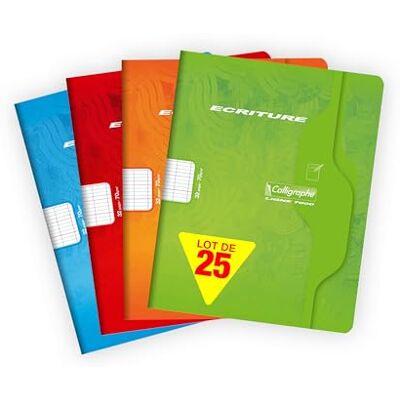 Calligraphe 1503Cpack Un lot de 25 Cahiers d'Écriture (une Marque de Clairefontaine) 17x22 cm 32 Pages Grands Carreaux 3 mm Agrandis 12/12 70 g Couvertures Carte Offset Assorties Aléatoires - Publicité Calligraphe 1503Cpack Un lot de 25 Cahiers d'Écriture (une Marque de Clairefontaine) 17x22 cm 32 Pages Grands Carreaux 3 mm Agrandis 12/12 70 g Couvertures Carte Offset Assorties Aléatoires - Publicité