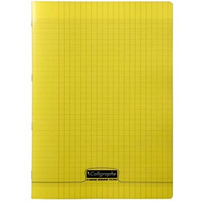 Calligraphe CLAIREFONTAINE 8000 POLYPRO, Cahier piqué jaune 21x29,7cm 48p séyès 90g - Publicité Calligraphe CLAIREFONTAINE 8000 POLYPRO, Cahier piqué jaune 21x29,7cm 48p séyès 90g - Publicité