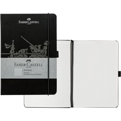 Faber-Castell Carnet DIN A5 noir à carreaux - Publicité Faber-Castell Carnet DIN A5 noir à carreaux - Publicité