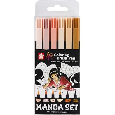 SAKURA Koi Feutre Coloriage Manga Set de 6, Couleurs Assorties Marqueurs Pointe feutre pour dessins BD & Illustrations - Publicité SAKURA Koi Feutre Coloriage Manga Set de 6, Couleurs Assorties Marqueurs Pointe feutre pour dessins BD & Illustrations - Publicité
