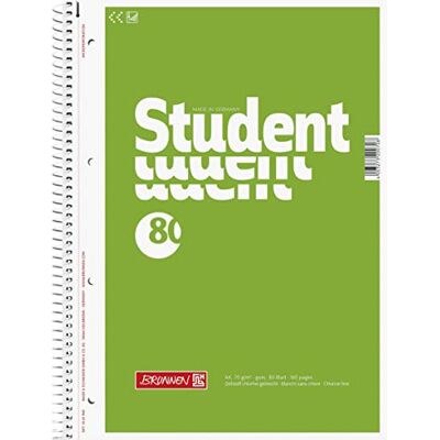 BRUNNEN 106794018 1067940 Student Lot de 5 cahiers non lignés à spirales 80 feuilles A4 - Publicité BRUNNEN 106794018 1067940 Student Lot de 5 cahiers non lignés à spirales 80 feuilles A4 - Publicité