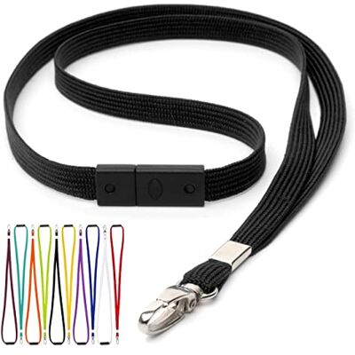 CKB LTD Noir Cordons Tour de Cou Lanière Breakaway anti-étouffement Gâchette pivotant Clip en metal tubulaire 10mm Lanyards pour Porte Badge Lot de 20 Pièces - Publicité CKB LTD Noir Cordons Tour de Cou Lanière Breakaway anti-étouffement Gâchette pivotant Clip en metal tubulaire 10mm Lanyards pour Porte Badge Lot de 20 Pièces - Publicité