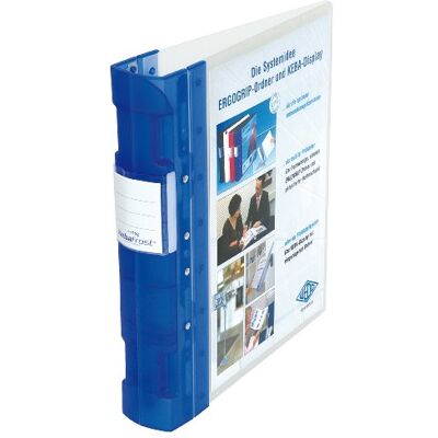 WEDO 05828003 Classeur en plastique Ergogrip Ice avec mécanisme à 4 anneaux, Bleu/transparent, Format A4, 55 mm d'épaisseur - Publicité WEDO 05828003 Classeur en plastique Ergogrip Ice avec mécanisme à 4 anneaux, Bleu/transparent, Format A4, 55 mm d'épaisseur - Publicité