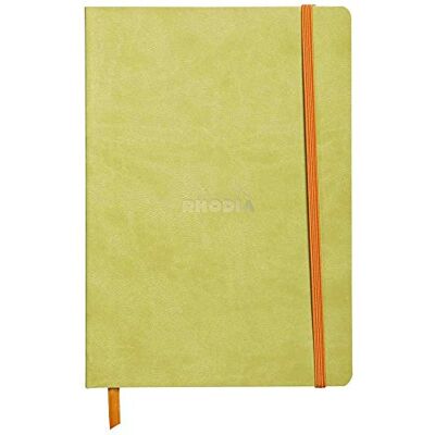 Rhodia 117456C Carnet Souple Anis A5 14,8 x 21 cm Pointillés Dot 160 pages Papier Clairefontaine Ivoire 90 g/m² Marque-Page, Fermeture Élastique Simili Cuir Collection rama - Publicité Rhodia 117456C Carnet Souple Anis A5 14,8 x 21 cm Pointillés Dot 160 pages Papier Clairefontaine Ivoire 90 g/m² Marque-Page, Fermeture Élastique Simili Cuir Collection rama - Publicité