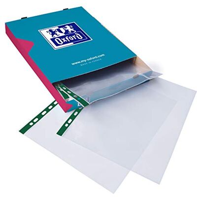 Oxford Elba Pochettes transparentes perforées format A4 1 Box of 100 - Publicité Oxford Elba Pochettes transparentes perforées format A4 1 Box of 100 - Publicité