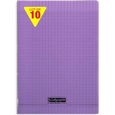 Calligraphe 18027Cpack Un lot de 10 Cahiers Agrafés Violets (une Marque de Clairefontaine) A4 21x29,7 cm 48 Pages Grands Carreaux Papier Blanc 90 g Couverture Polypro Transparent - Publicité Calligraphe 18027Cpack Un lot de 10 Cahiers Agrafés Violets (une Marque de Clairefontaine) A4 21x29,7 cm 48 Pages Grands Carreaux Papier Blanc 90 g Couverture Polypro Transparent - Publicité