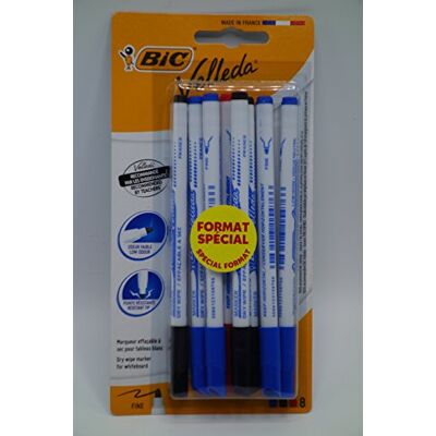 BIC Velleda Feutres Effaçables à Sec Couleurs Assorties, Blister de 8 feutres (4 bleu, 3 noir,1 rouge) Fine - Publicité BIC Velleda Feutres Effaçables à Sec Couleurs Assorties, Blister de 8 feutres (4 bleu, 3 noir,1 rouge) Fine - Publicité