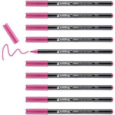 Edding 1300 feutre de coloriage fin pointe moyenne rose 10 stylos pointe ronde 2 mm pour dessiner et écrire pour l'école, les mandalas, le doodling, les bullet journals - Publicité Edding 1300 feutre de coloriage fin pointe moyenne rose 10 stylos pointe ronde 2 mm pour dessiner et écrire pour l'école, les mandalas, le doodling, les bullet journals - Publicité
