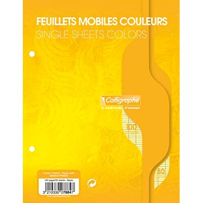Calligraphe 7884C Un Paquet de Feuillets Mobiles Perforés Jaunes sous Film (une Marque de Clairefontaine) 17x22 cm 100 Pages Grands Carreaux Papier 80 g - Publicité Calligraphe 7884C Un Paquet de Feuillets Mobiles Perforés Jaunes sous Film (une Marque de Clairefontaine) 17x22 cm 100 Pages Grands Carreaux Papier 80 g - Publicité