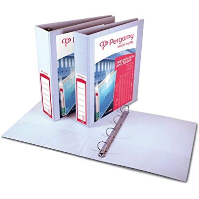 Pergamy 900324 2 poches Classeur de présentation 4 anneaux Format A4 8,5 cm Blanc - Publicité Pergamy 900324 2 poches Classeur de présentation 4 anneaux Format A4 8,5 cm Blanc - Publicité