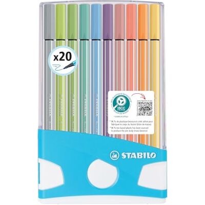 STABILO Pen 68 Feutre dessin ColorParade boîtier turquoise x 20 feutres de coloriage pointe moyenne dont 10 pastel Coloris assortis - Publicité STABILO Pen 68 Feutre dessin ColorParade boîtier turquoise x 20 feutres de coloriage pointe moyenne dont 10 pastel Coloris assortis - Publicité