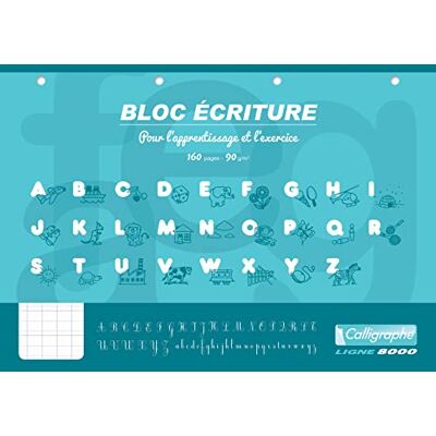 Calligraphe 108242C Un Bloc d'Écriture à l'Italienne Bleu (une Marque de Clairefontaine) A4 29,7x21 cm 160 Pages DL 3 mm IV Perforées 4 Trous Papier Blanc 90 g Couverture Carte Offset - Publicité Calligraphe 108242C Un Bloc d'Écriture à l'Italienne Bleu (une Marque de Clairefontaine) A4 29,7x21 cm 160 Pages DL 3 mm IV Perforées 4 Trous Papier Blanc 90 g Couverture Carte Offset - Publicité