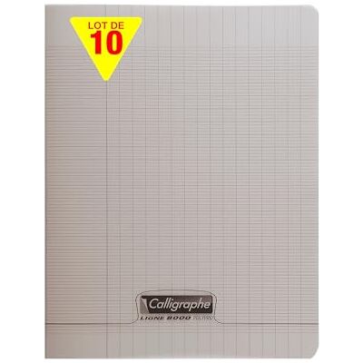Calligraphe 18126Cpack Un lot de 10 Cahiers Agrafés Gris (une Marque de Clairefontaine) 17x22 cm 96 Pages Grands Carreaux Papier Blanc 90 g Couverture Polypro Transparent - Publicité Calligraphe 18126Cpack Un lot de 10 Cahiers Agrafés Gris (une Marque de Clairefontaine) 17x22 cm 96 Pages Grands Carreaux Papier Blanc 90 g Couverture Polypro Transparent - Publicité
