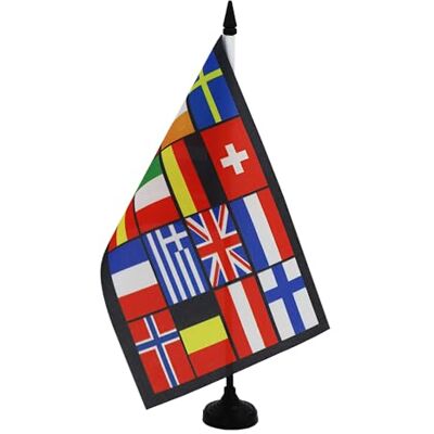 AZ FLAG Drapeau De Table Pays d'Europe 21x14 cm Petit Drapeau Européen De Bureau 100% Polyester Avec Hampe De 25cm Et Socle En Plastique Noir - Publicité AZ FLAG Drapeau De Table Pays d'Europe 21x14 cm Petit Drapeau Européen De Bureau 100% Polyester Avec Hampe De 25cm Et Socle En Plastique Noir - Publicité