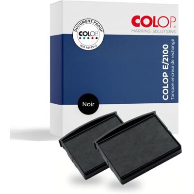 COLOP Pack de 2 Recharges pré encrée E/2100 pour Classic 2100 Noir - Publicité COLOP Pack de 2 Recharges pré encrée E/2100 pour Classic 2100 Noir - Publicité