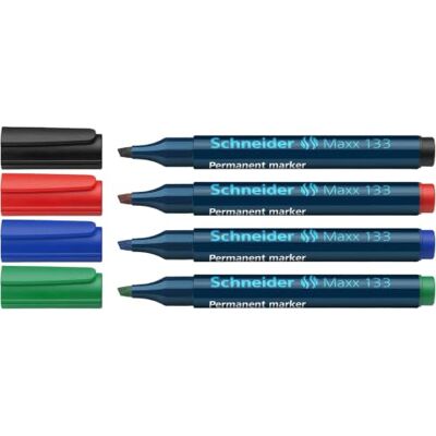 Schneider Maxx 133 Marqueur permanent Bleu Foncé Pochette de 4 - Publicité Schneider Maxx 133 Marqueur permanent Bleu Foncé Pochette de 4 - Publicité