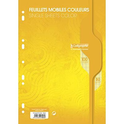 Calligraphe CLAIREFONTAINE Feuillets mobiles s/film 21x29,7 jaune 100p séyès 80g Sachet De 50 - Publicité Calligraphe CLAIREFONTAINE Feuillets mobiles s/film 21x29,7 jaune 100p séyès 80g Sachet De 50 - Publicité