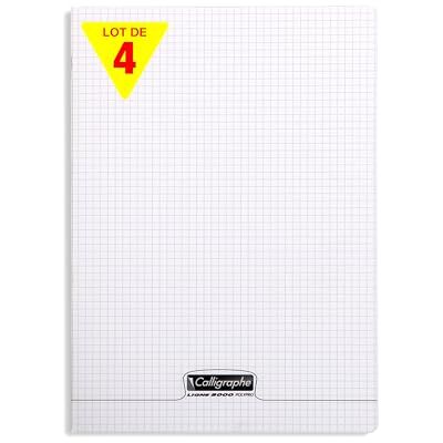 Calligraphe 18391Cpack Un lot de 4 Cahiers Agrafés Incolores (une Marque de Clairefontaine) 24x32 cm 192 Pages Petits Carreaux Papier Blanc 90 g Couverture Polypro Transparent - Publicité Calligraphe 18391Cpack Un lot de 4 Cahiers Agrafés Incolores (une Marque de Clairefontaine) 24x32 cm 192 Pages Petits Carreaux Papier Blanc 90 g Couverture Polypro Transparent - Publicité