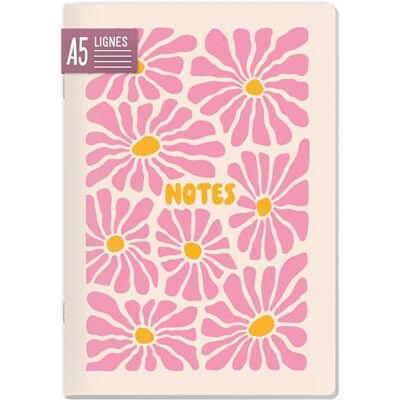 Häfft paper&you® Carnet Classic A5 ligné, couverture souple Pink Flowers Idéal pour l'école et le bureau : 64 pages lignées et numérotées en papier 90 g/m², couverture souple et coins arrondis - Publicité Häfft paper&you® Carnet Classic A5 ligné, couverture souple Pink Flowers Idéal pour l'école et le bureau : 64 pages lignées et numérotées en papier 90 g/m², couverture souple et coins arrondis - Publicité