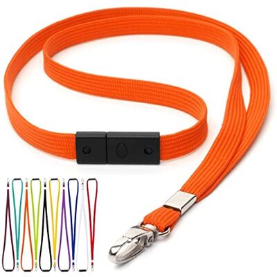 CKB LTD Orange Cordons Tour de Cou Lanière Breakaway anti-étouffement Gâchette pivotant Clip en metal tubulaire 10mm Lanyards pour Porte Badge Lot de 100 Pièces - Publicité CKB LTD Orange Cordons Tour de Cou Lanière Breakaway anti-étouffement Gâchette pivotant Clip en metal tubulaire 10mm Lanyards pour Porte Badge Lot de 100 Pièces - Publicité