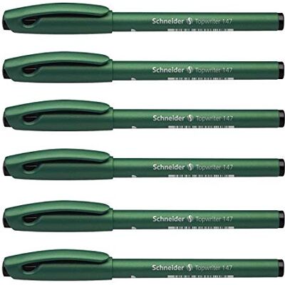 Schneider Lot de 6 Stylos feutre Topwriter 147 pointe moyenne 0,6mm noir - Publicité Schneider Lot de 6 Stylos feutre Topwriter 147 pointe moyenne 0,6mm noir - Publicité