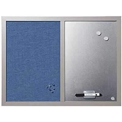 Bi-Office Blue Bells Tableau Mixte, d'Affichage en Tissu Bleu et Magnétique Argent, 60 x 45 cm, Cadre en MDF Perle - Publicité Bi-Office Blue Bells Tableau Mixte, d'Affichage en Tissu Bleu et Magnétique Argent, 60 x 45 cm, Cadre en MDF Perle - Publicité