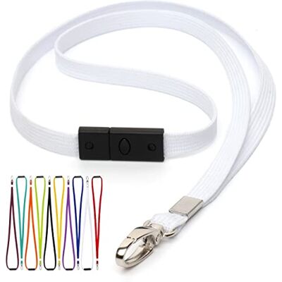 CKB LTD Blanc Cordons Tour de Cou Lanière Breakaway anti-étouffement Gâchette pivotant Clip en metal tubulaire 10mm Lanyards pour Porte Badge Lot de 100 Pièces - Publicité CKB LTD Blanc Cordons Tour de Cou Lanière Breakaway anti-étouffement Gâchette pivotant Clip en metal tubulaire 10mm Lanyards pour Porte Badge Lot de 100 Pièces - Publicité