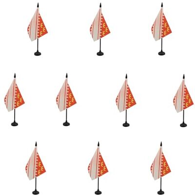 AZ FLAG Lot de 10 Drapeau De Table Alsace 15x10 cm 10 Mini Drapeaux Alsacien Province D'Alsace De Bureau 100% Polyester Avec Hampe De 25cm Et Socle En Plastique Noir - Publicité AZ FLAG Lot de 10 Drapeau De Table Alsace 15x10 cm 10 Mini Drapeaux Alsacien Province D'Alsace De Bureau 100% Polyester Avec Hampe De 25cm Et Socle En Plastique Noir - Publicité