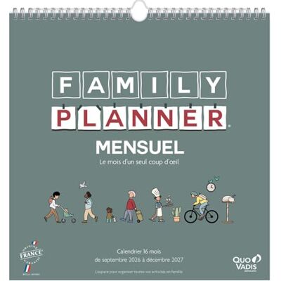 QUO VADIS Calendrier familial à feuillets Spiralé 2026-2027 Français Family Planner 16 mois de septembre à décembre 30x30 cm Papier Clairefontaine blanc Fabrication française - Publicité QUO VADIS Calendrier familial à feuillets Spiralé 2026-2027 Français Family Planner 16 mois de septembre à décembre 30x30 cm Papier Clairefontaine blanc Fabrication française - Publicité