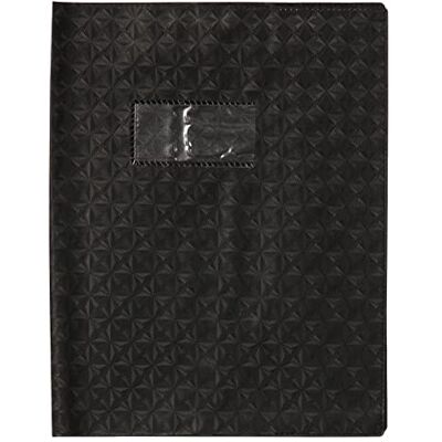Calligraphe 72017AMZC Un Protège-Cahier Grain Losange Noir 17x22 cm 18/100ème avec Porte-Étiquette PVC Opaque - Publicité Calligraphe 72017AMZC Un Protège-Cahier Grain Losange Noir 17x22 cm 18/100ème avec Porte-Étiquette PVC Opaque - Publicité