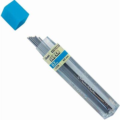 Pentel 50-HB Etui de 12 Mines 0,7 mm HB - Publicité Pentel 50-HB Etui de 12 Mines 0,7 mm HB - Publicité