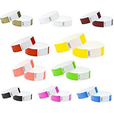 J&R Wristbands J&R Bracelets en papier Fabriqués en Tyvek Lot de 1000 avec 17 variétés de couleurs au choix., Rainbow Pack - Publicité J&R Wristbands J&R Bracelets en papier Fabriqués en Tyvek Lot de 1000 avec 17 variétés de couleurs au choix., Rainbow Pack - Publicité