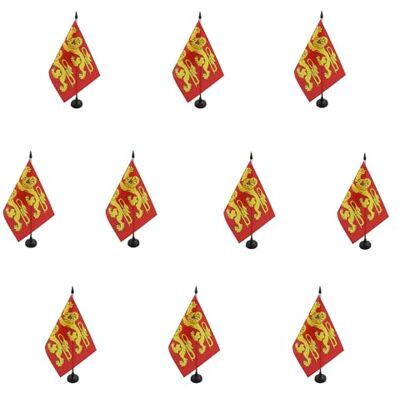 AZ FLAG Lot de 10 Drapeau De Table Basse-Normandie 21x14 cm 10 Petits Drapeaux Bas-Normand France De Bureau 100% Polyester Avec Hampe De 25cm Et Socle En Plastique Noir - Publicité AZ FLAG Lot de 10 Drapeau De Table Basse-Normandie 21x14 cm 10 Petits Drapeaux Bas-Normand France De Bureau 100% Polyester Avec Hampe De 25cm Et Socle En Plastique Noir - Publicité