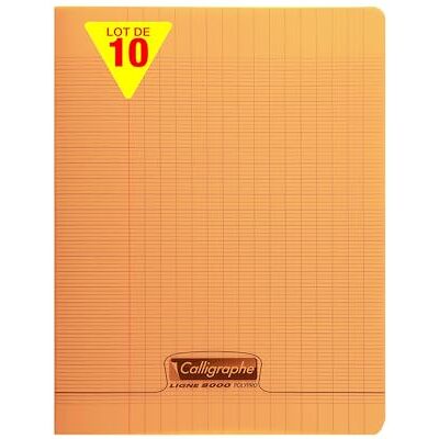 Calligraphe 18178Cpack Un lot de 10 Cahiers Agrafés Orange (une Marque de Clairefontaine) 24x32 cm 48 Pages Grands Carreaux Papier Blanc 90 g Couverture Polypro Transparent - Publicité Calligraphe 18178Cpack Un lot de 10 Cahiers Agrafés Orange (une Marque de Clairefontaine) 24x32 cm 48 Pages Grands Carreaux Papier Blanc 90 g Couverture Polypro Transparent - Publicité