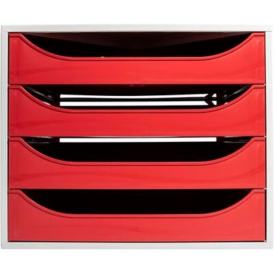 Exacompta Réf. 2286107D Module Économique à Tiroirs Ecobox Caisson Individuel à 4 Tioirs pour Document A4 et A4+ Dimensions 34,8 x 28,4 x 23,4 cm Coloris Rouge - Publicité Exacompta Réf. 2286107D Module Économique à Tiroirs Ecobox Caisson Individuel à 4 Tioirs pour Document A4 et A4+ Dimensions 34,8 x 28,4 x 23,4 cm Coloris Rouge - Publicité