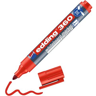 Edding 360 Marqueur pour tableaux blancs rouge 1 stylo pointe ronde 1,5-3 mm feutre effaçable pour tableaux blanc, magnétique, mémo et chevalet de conférence sketchnotes rechargeable - Publicité Edding 360 Marqueur pour tableaux blancs rouge 1 stylo pointe ronde 1,5-3 mm feutre effaçable pour tableaux blanc, magnétique, mémo et chevalet de conférence sketchnotes rechargeable - Publicité