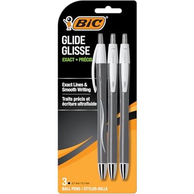 BIC Atlantis Exact stylos, Multicolore, Lot de 3 - Publicité BIC Atlantis Exact stylos, Multicolore, Lot de 3 - Publicité