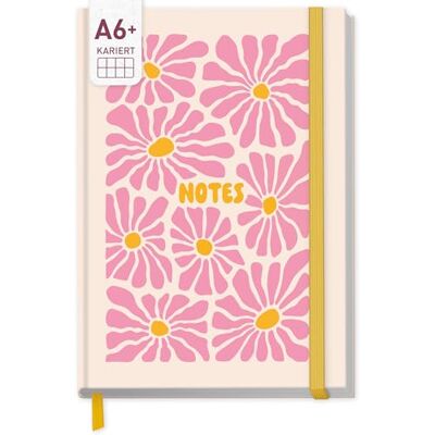 Häfft paper&you® Carnet de notes quadrillé A6 + avec élastique "Pink Flowers" 156 pages numérotées (78 feuilles), papier haut de gamme 90 g/m², index – comme carnet de notes, journal ou agenda - Publicité Häfft paper&you® Carnet de notes quadrillé A6 + avec élastique "Pink Flowers" 156 pages numérotées (78 feuilles), papier haut de gamme 90 g/m², index – comme carnet de notes, journal ou agenda - Publicité