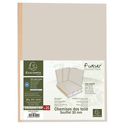 Exacompta 25 Chemises Rigides à soufflet dos toilé Forever® Ange Bleu Gris - Publicité Exacompta 25 Chemises Rigides à soufflet dos toilé Forever® Ange Bleu Gris - Publicité