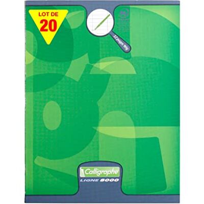 Calligraphe 108704C Un Lot de 20 Cahiers Agrafés Verts (une Marque de Clairefontaine) 17x22 cm 32 Pages Grands Carreaux 4 mm Agrandis 16/16 Papier 90 g Couverture Carte Offset - Publicité Calligraphe 108704C Un Lot de 20 Cahiers Agrafés Verts (une Marque de Clairefontaine) 17x22 cm 32 Pages Grands Carreaux 4 mm Agrandis 16/16 Papier 90 g Couverture Carte Offset - Publicité